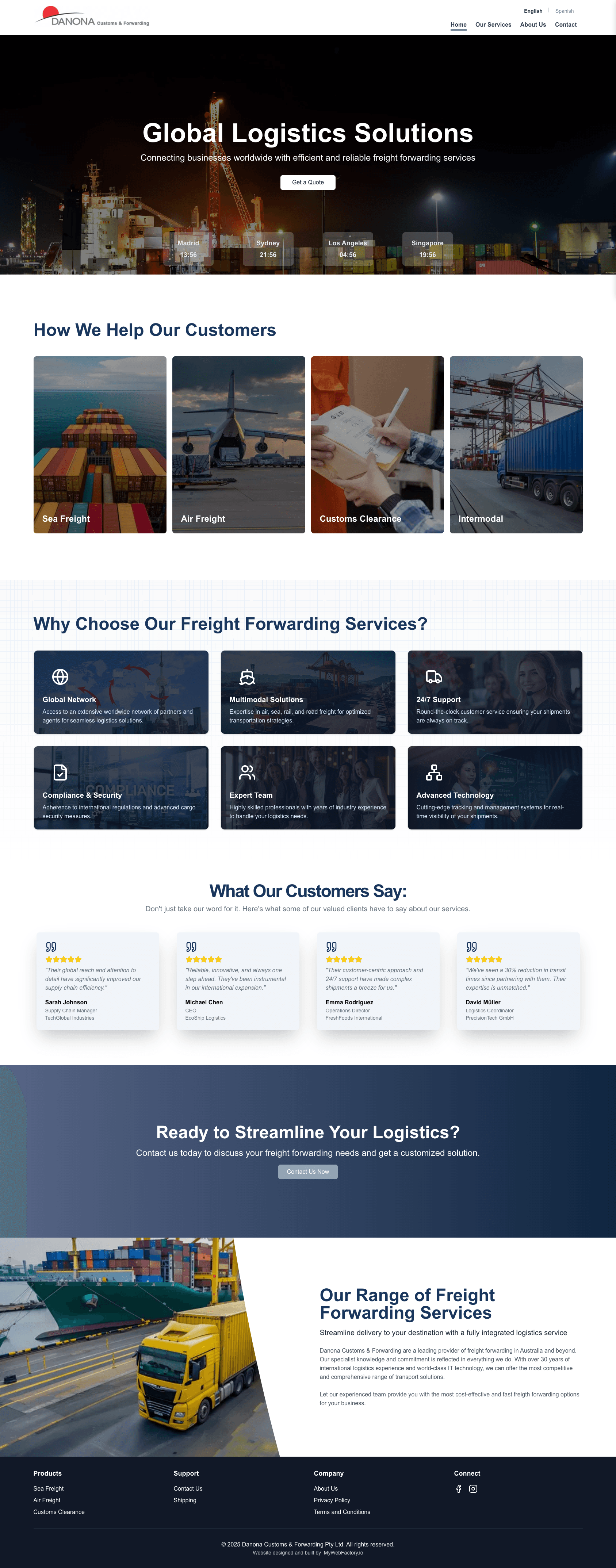 Danona Customs & Forwarding website preview