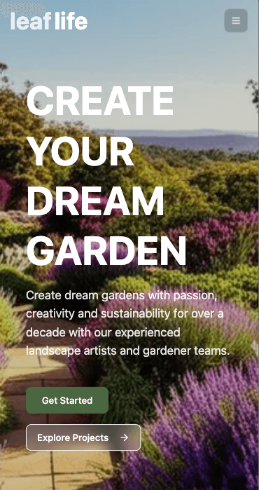 Responsive website design on mobile