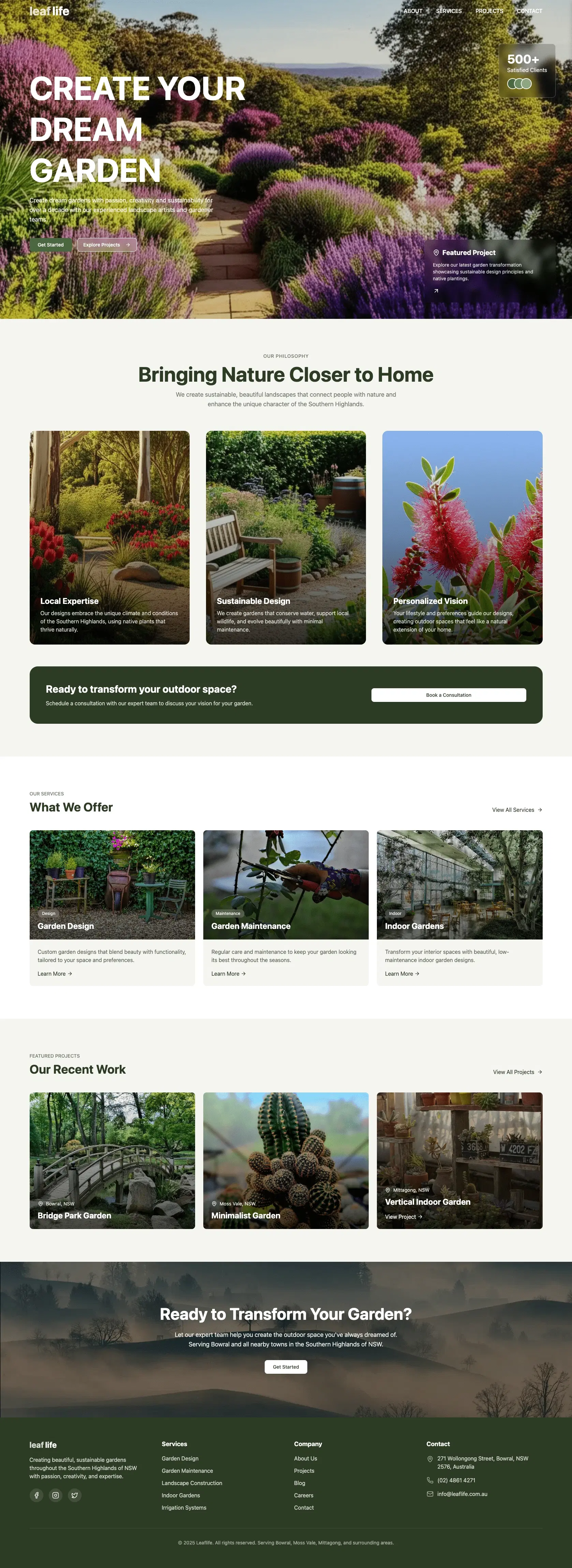LeafLife website preview